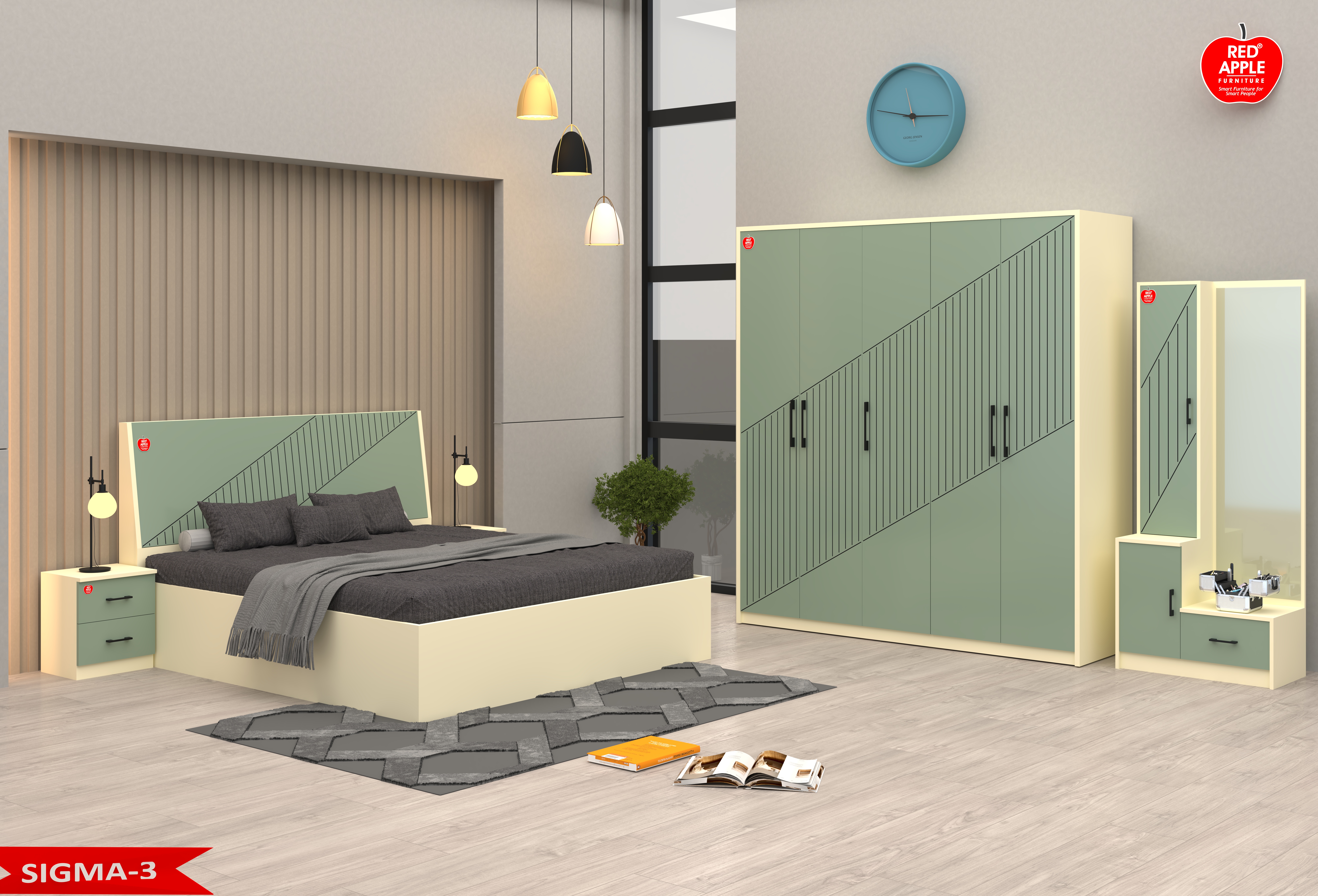 Bedroom Set SIGMA-3 RA150 - by Red Apple Furniture.